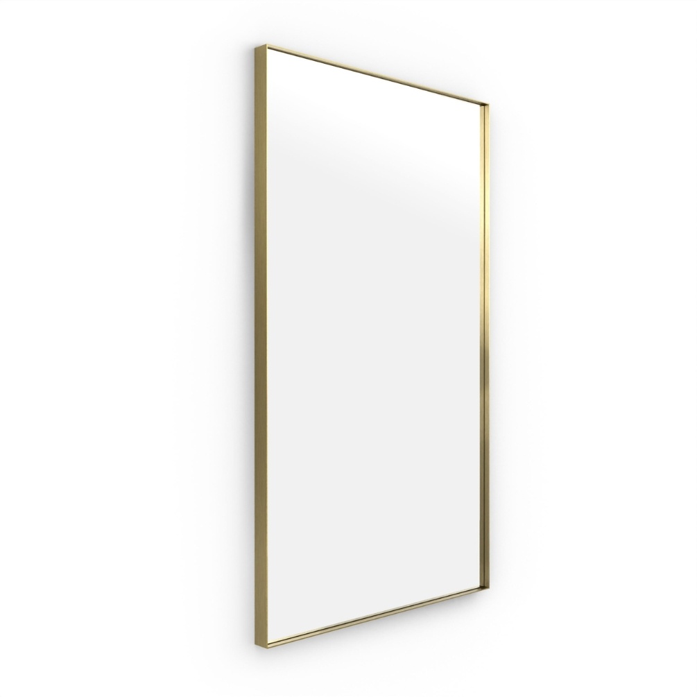 Product cut out image of the Origins Living Newington 1200mm x 700mm Brushed Brass Rectangular Mirror NWG-001127-BB